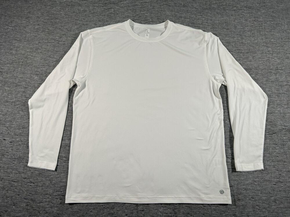 Rhoback Shirt Mens Large White Long Sleeve Pullover Performance Stretch